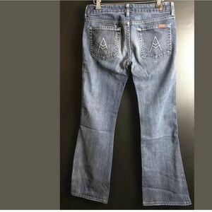 Short 7 FAM A Pocket Denim Jeans Bootcut Low Rise